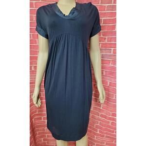 JIGSAW cowl neck Short sleeves Women's Navy Dress Size XS NWT #A
